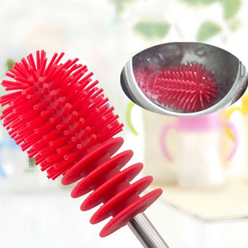 

Baby Bottle Brushes Nipple Pacifier Tube Silicon Brushes Kids High Quality Safety Milk Feeding Bottle Cleaning Brush 2023