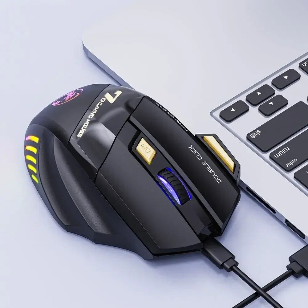 Фото Беспроводная игровая мышь USB IMICE GW-X7 3200 точек на дюйм, двухрежимная перезаряжаемая, 7 клавиш, бесшумная мышь 2,4 ГГц, Bluetooth, 7 цветов, светодиод для дыхания №4