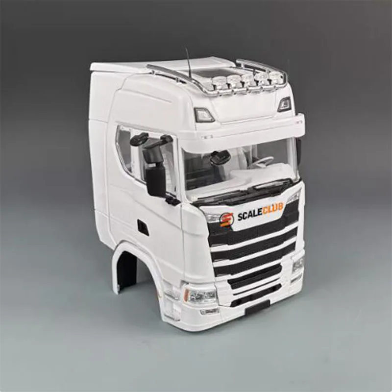 Фото Кабина Scaleclub 770S для 1/14 Tamiya RC, открывающиеся двери кабины с внутренней оболочкой кабины, пульт дистанционного управления, аксессуары для прицепа и грузовика №2