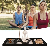 yoga meditation statue yoga meditation sculpture with base zen garden yoga figurine for spiritual room ornaments table decor