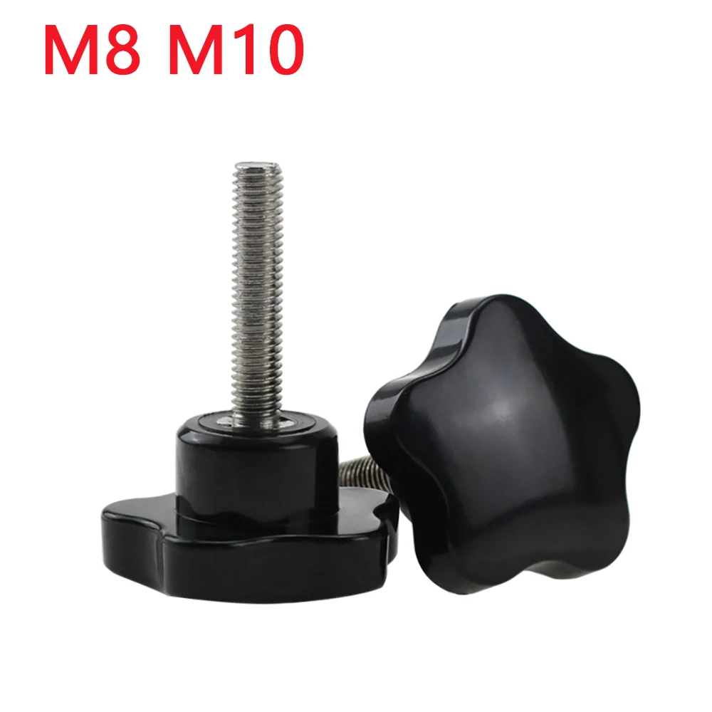 

1Pcs Plastic Head Thread Star Shape Knurled Thumb Tighten Screw Clamping Grip Knob Screw Wood Plum Bolt M8,M10