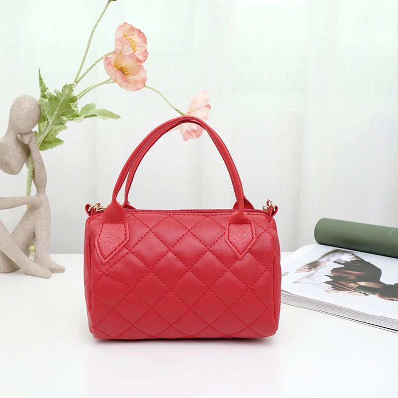 

New rhombic embroidered thread cylinder bag Joker shoulder messenger bag tide