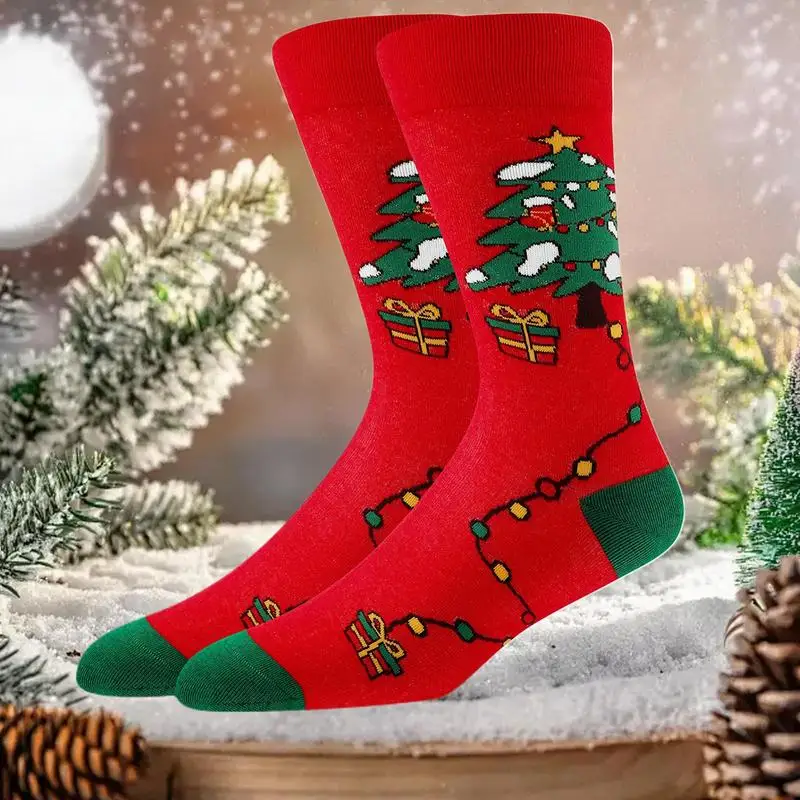 Рождественские чулки рождественская елка платье Санта-Клауса мягкие носки для