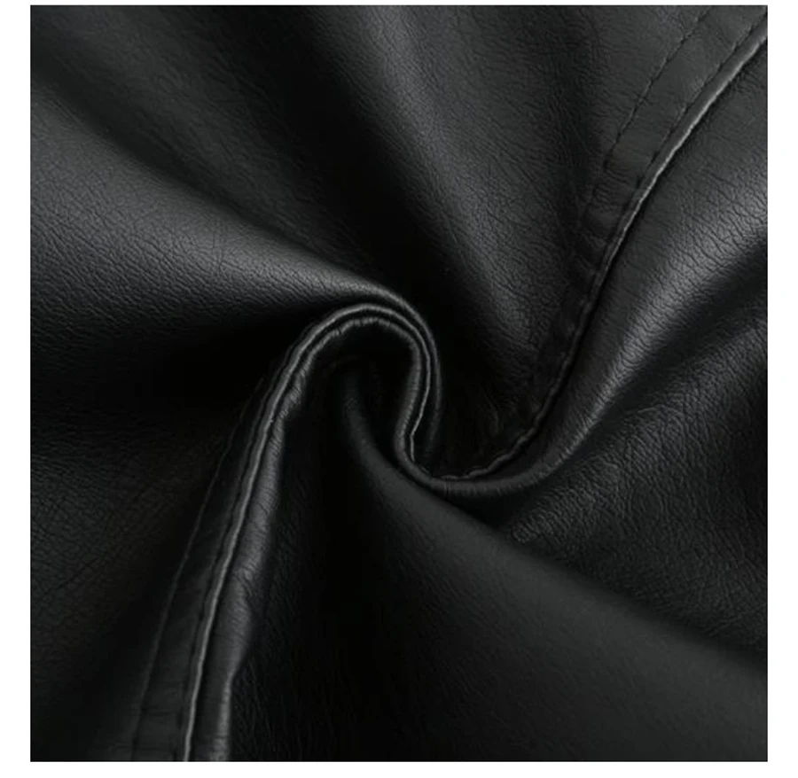 Kenntrice Women Oversized PU Leather Blouses Spring Autumn Zipper Female Streetwear Slim Coat Mandarin Collar Motorcycle Jacket