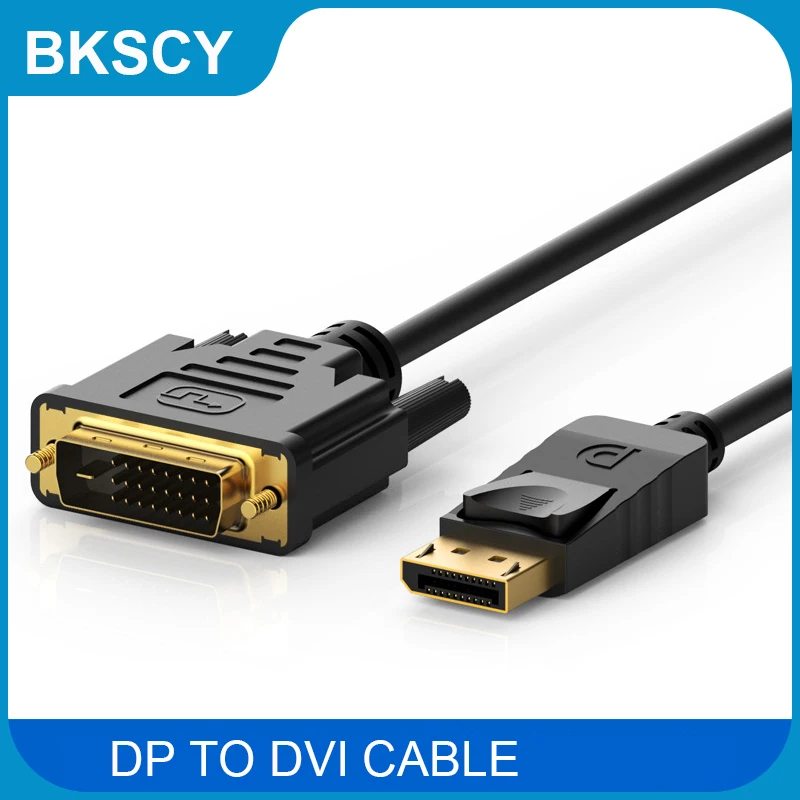 

Кабель Bkscy с портом дисплея на DVI, кабель DP на DVI-D 24 + 1, кабель 1080P с портом дисплея «папа» на DVI «папа», кабель для проектора DP на DVI