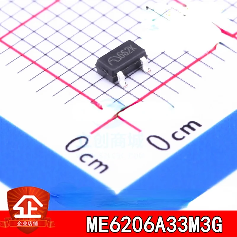 

20pcs New and original ME6206A33M3G 3.3V SOT-23-3 Screen printing:662K LDO Voltage regulator IC ME6206A33M3G SOT23-3 662K