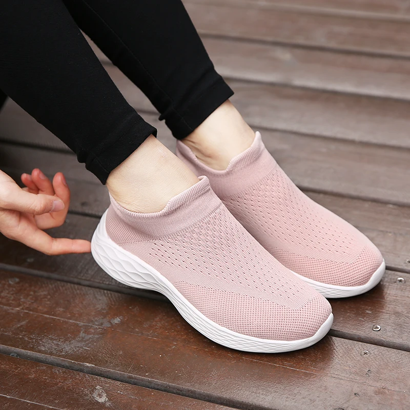 Summer Sneakers Women's Breathable Socks Shoes Walking Shoes Women Fashion Lightweight Soft Sole