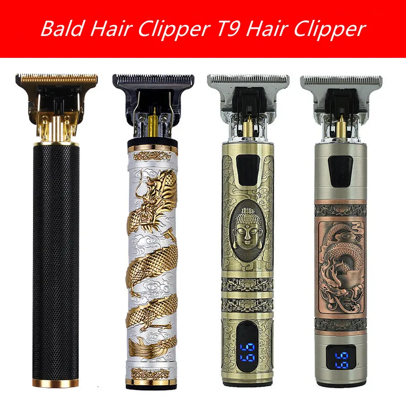 T9 Electric Hair Clipper Hair Clipper Buddha Head Electric Push Oil Head Carving Hairstyle Bald Hair Clipper