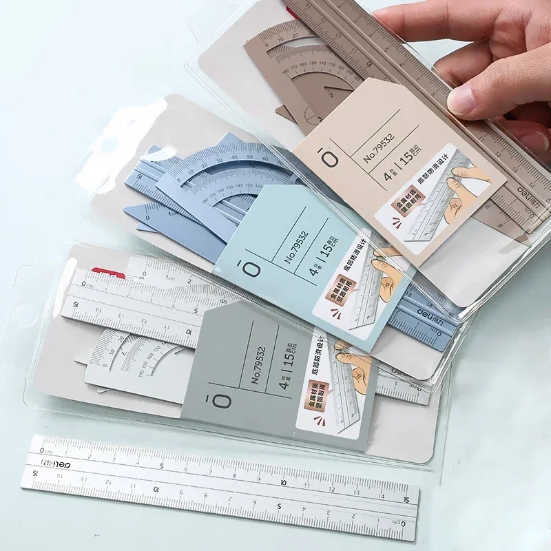 Треугольный транспортир 4 шт. прямые линейки измерительные инструменты