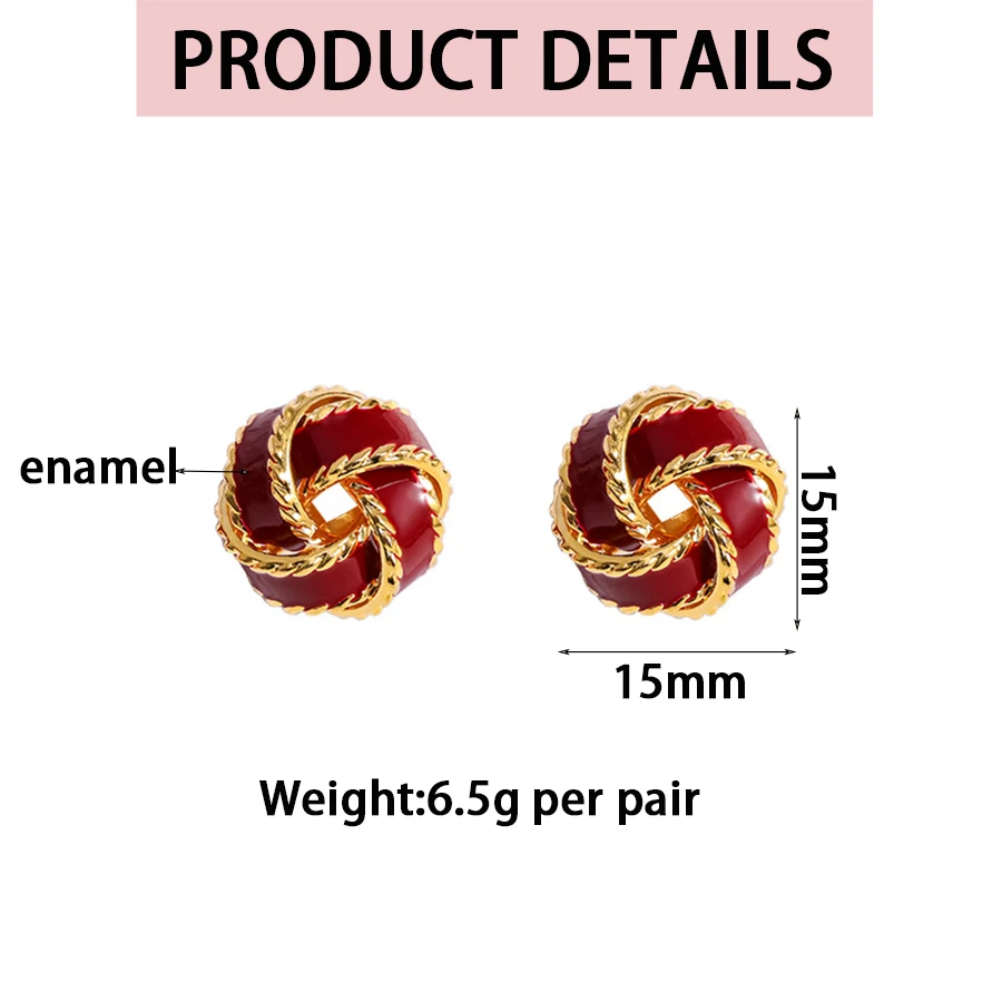 Женские эмалированные Серьги-клипсы элегантные французские серьги в ретро-стиле