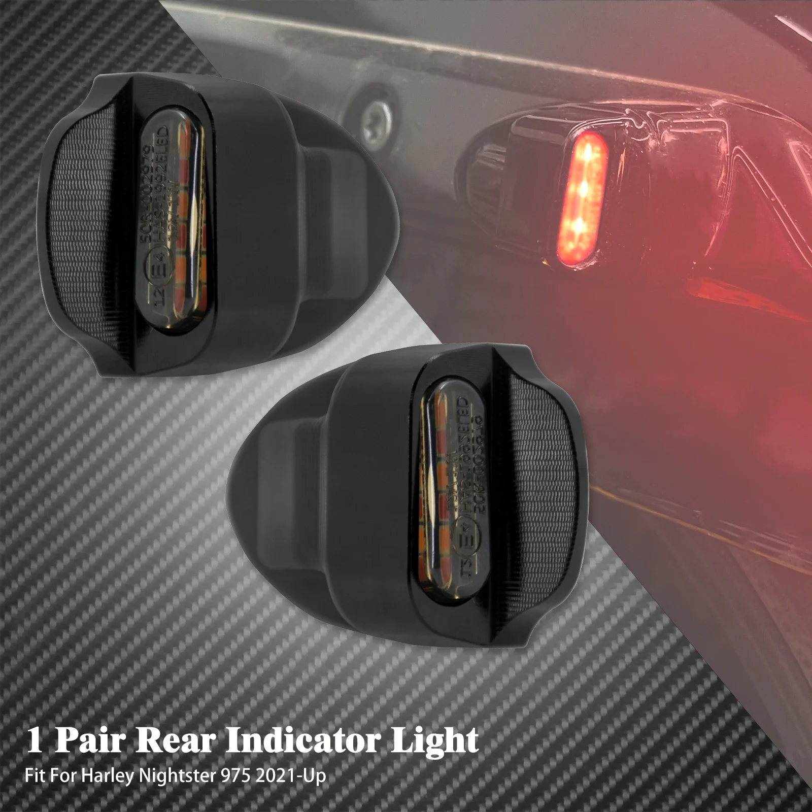 

Задний светодиодный индикатор мотоцикла, задний фонарь для Harley Sportster Nightster 975 21 Up, указатель поворота, стоп-сигнал, 12 В, ходовые огни E-Mark