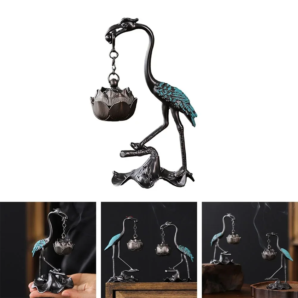 Антикварный журавль курильница подвесная печь в форме лотоса сандаловое дерево