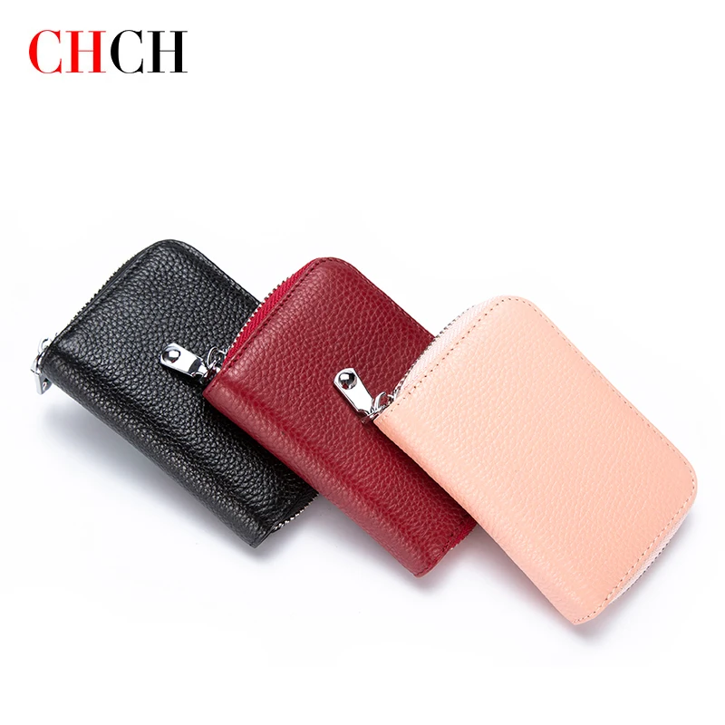 CHCH Women Fashion Small Wallet Credit Card Holder Luxury Leather ID Card Holder Color Bank Multi Slot Card