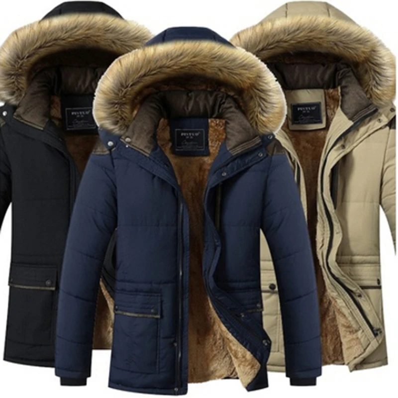 

Winter Windproof Parkas Men Solid Parkas Cotton padded Men Casual Jackets Thicken Coats OverCoat Warm Clothes