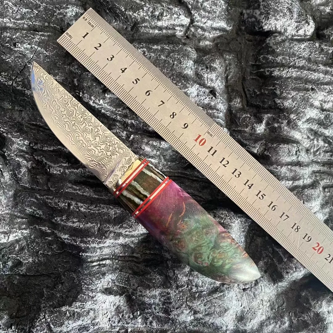 Охотничий Нож VG10 из дамасской стали охотничий Мамонт + стабильная деревянная