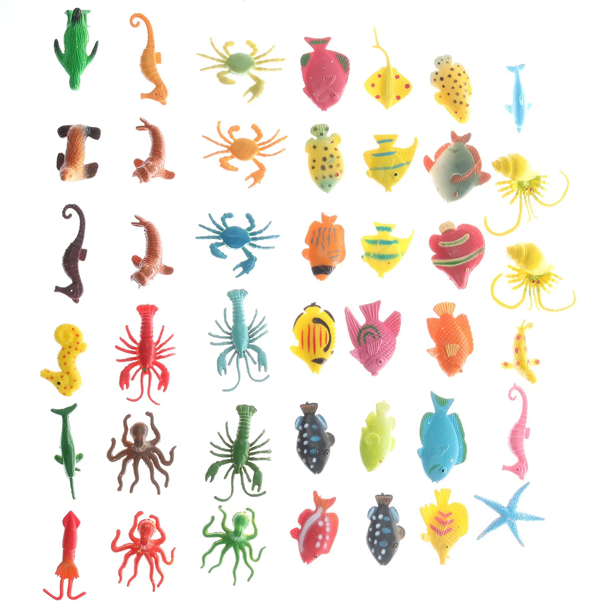 

80 Pcs Mini Mini Marine Animal Model Toy Dolphin Toy Marine Animal Model Simulation Mini Sea Ocean Lobster 3X1.5cm