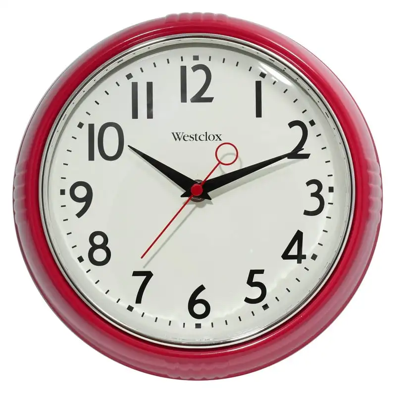 

Red Retro 1950s Convex Glass Lens Analog Quartz Accurate Wall Clock Clocks wall home decor Melting clock настенные ча