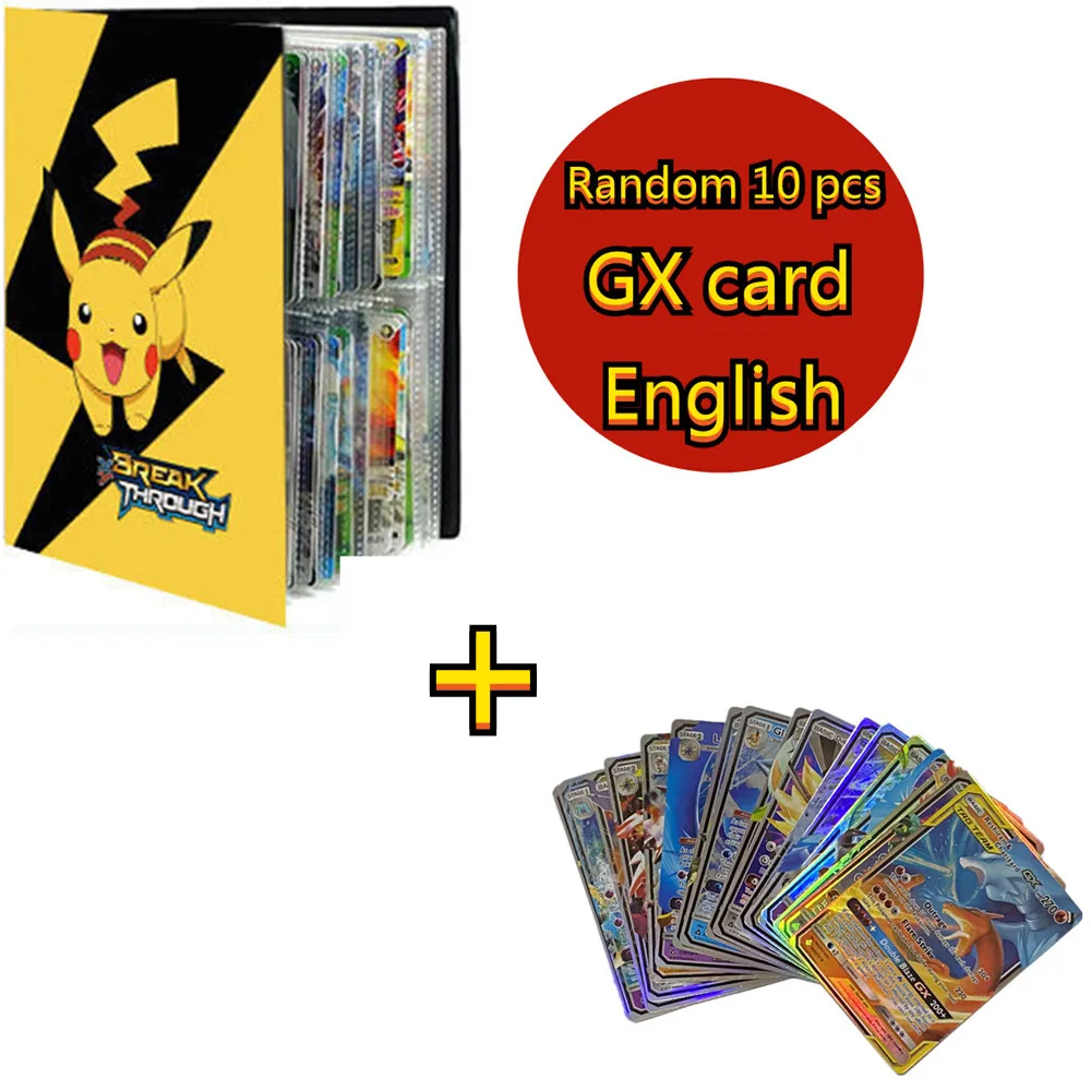 

240 шт. маленькая карточная книга Pokemon случайные 20 шт. GX английская карточка Пикачу игра Боевая карточка Коллекционная книга верхняя загрузка...