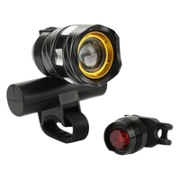 t6 bike light usb rechargeable light zoom bicycle headlight taillight 1800mah cycling lamp with tail lights bicycle accessories