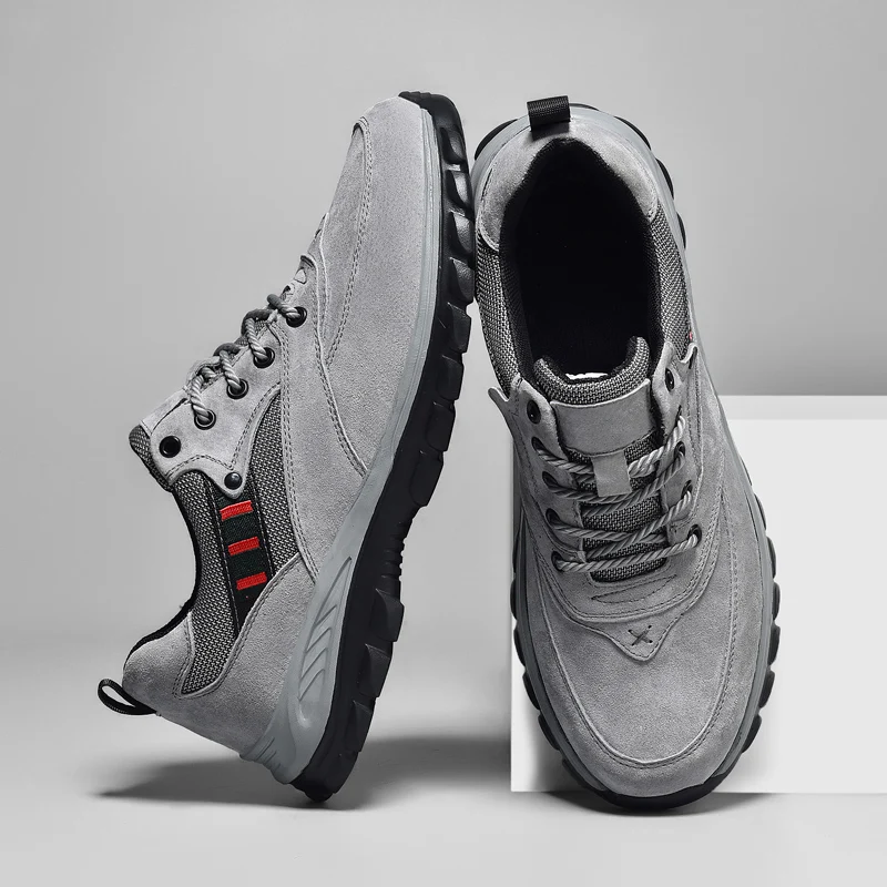 

Замшевые Кожаные походные ботинки для мужчин, нескользящая спортивная обувь для пересеченной местности, удобные кроссовки для горной охоты