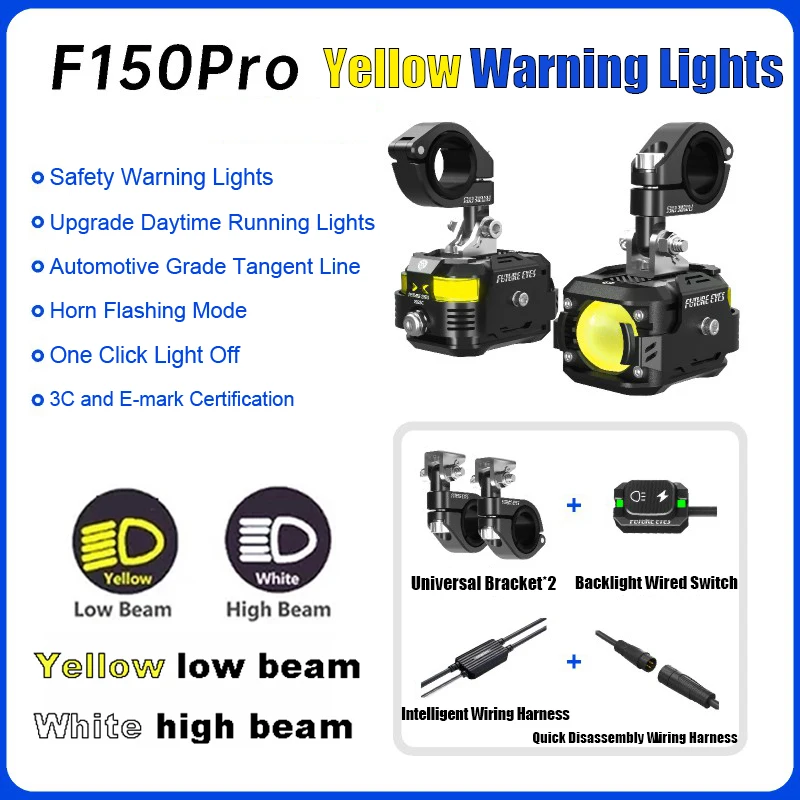 

Прожекторы для мотоциклов Future Eyes F150 PRO, вспомогательные лампы, противотуманные фары с сигнальными задними фонарями DRL для BMW Yamaha Honda TRACER 900