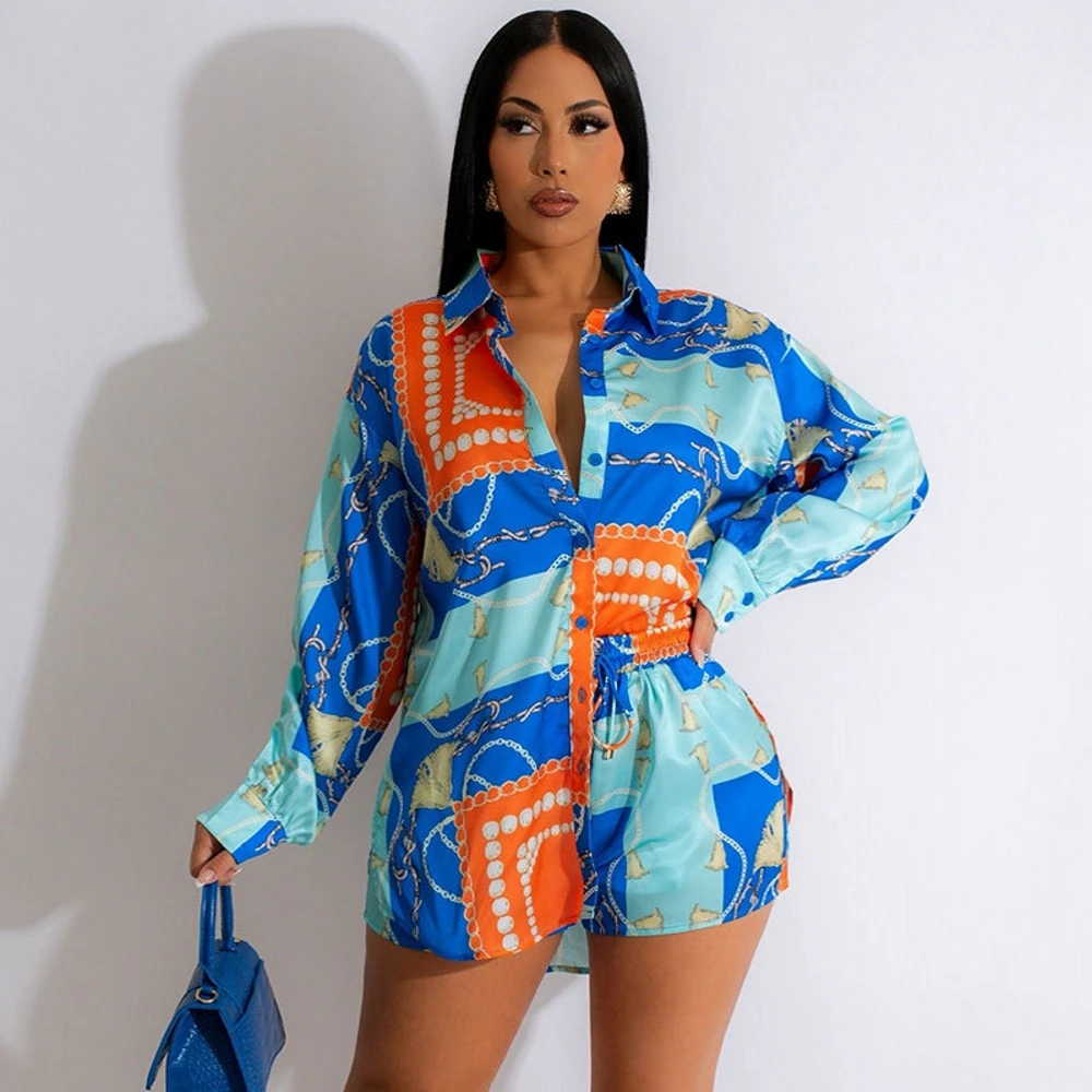 2 Piece Sets African Sets For Women New African Print Elastic Bazin Baggy Shorts Rock Style Dashiki Famous Suit Lady Outfits