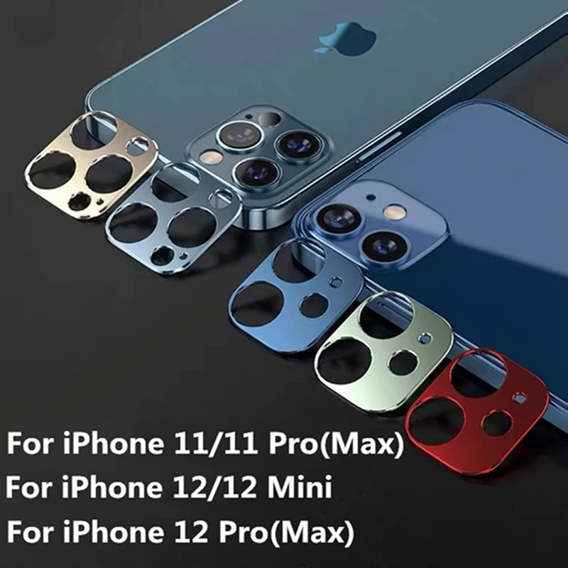 

Металлическая задняя защитная пленка для объектива камеры для IPhone 12 Mini Pro Max, кольцевая пленка из алюминиевого сплава для IPhone 12, чехол для объ...