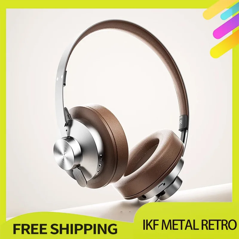 Ikf Metal Ретро Беспроводные Bluetooth-наушники Портативные легкие гарнитуры