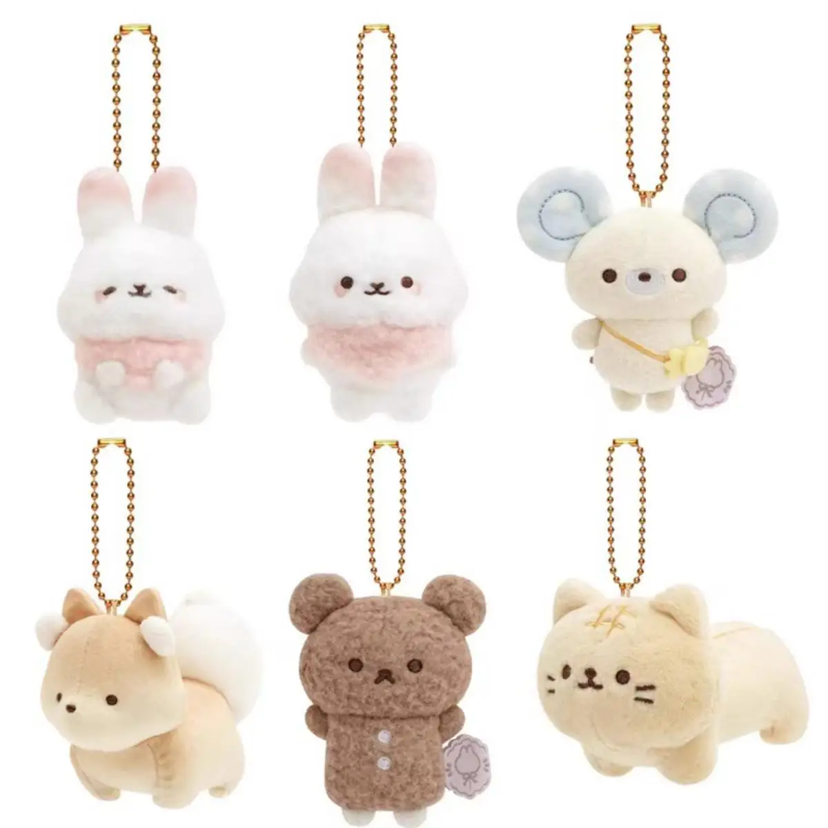 Фото Плюшевый брелок с милыми животными Rilakkuma, хлопковый кролик, сумка с мышкой, подвеска, кавайная лиса, кошка, мягкие аксессуары для подарка на день рождения №1