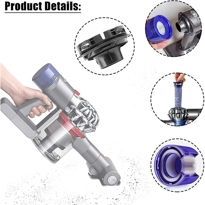 Rear Engine Cover + Filter Pre-Filter Set Replacement For Dyson V7 V8 Vacuum Cleaner Accessories