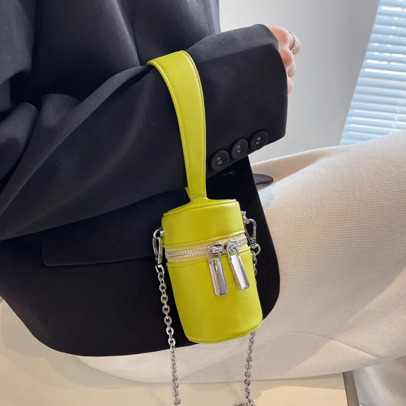 

High-quality Women's Cylinder Cosmetic Bag Western Style Wild Shoulder Bag 2022 Fashion New Chain Handbag Messenger Bag Women
