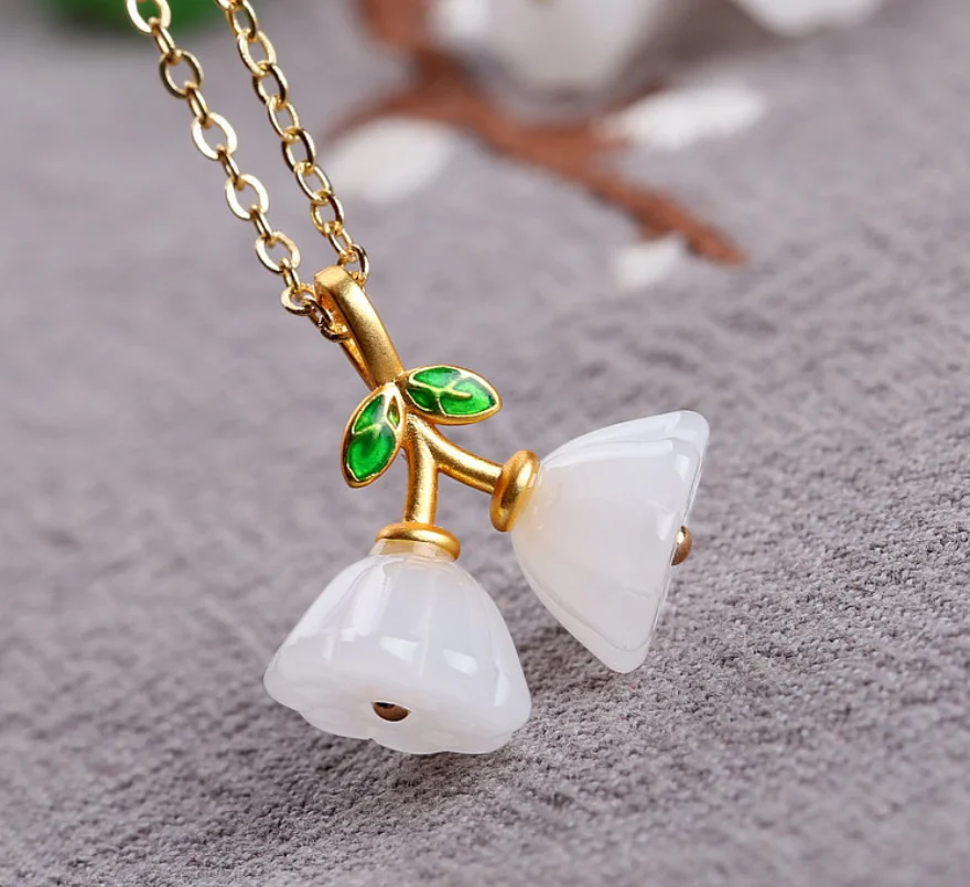 Подвеска в виде лотоса имитирующая подвеску Hotan Jade jasper ювелирные аксессуары