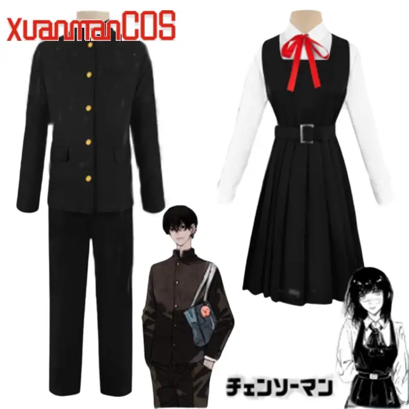 

Anime Chainsaw Man Season 2 ASA MITAKA Yoshida Hirofumi Cosplay Costume Wig JK School Uniform War Devil Dress Shirt Socks Tie