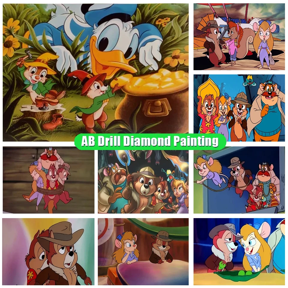 

5D Diy Ab Disney Diamond Painting Cartoon Squirrel Full Square/Round Diamond Mosaic Children'S Room Handwork Decor Gifts Ll151