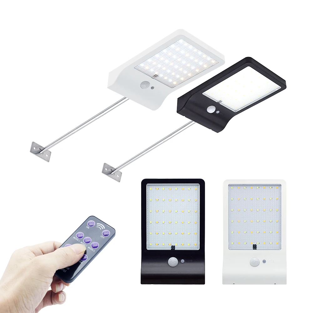

48 LED Solar Lights PIR Motion Sensor 3 Modes Outdoor Wall Lamp with Remote Control Waterproof IP65 Garden Street Yard Path Lamp