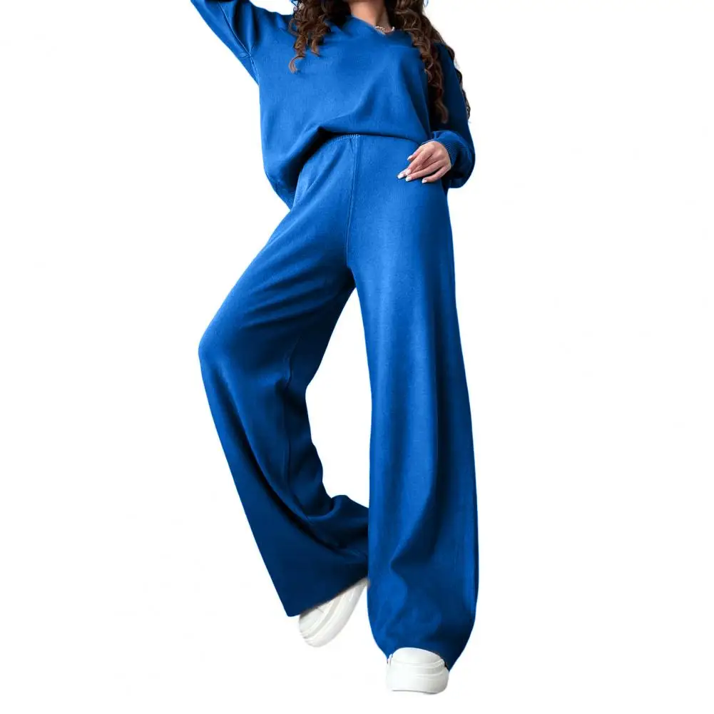 

Women Tracksuit Long Sleeve Loose Sweatshirt Women Solid Color Pocket Hoodie Pants Outfit for Spring Solid Sport Pants Lady Set