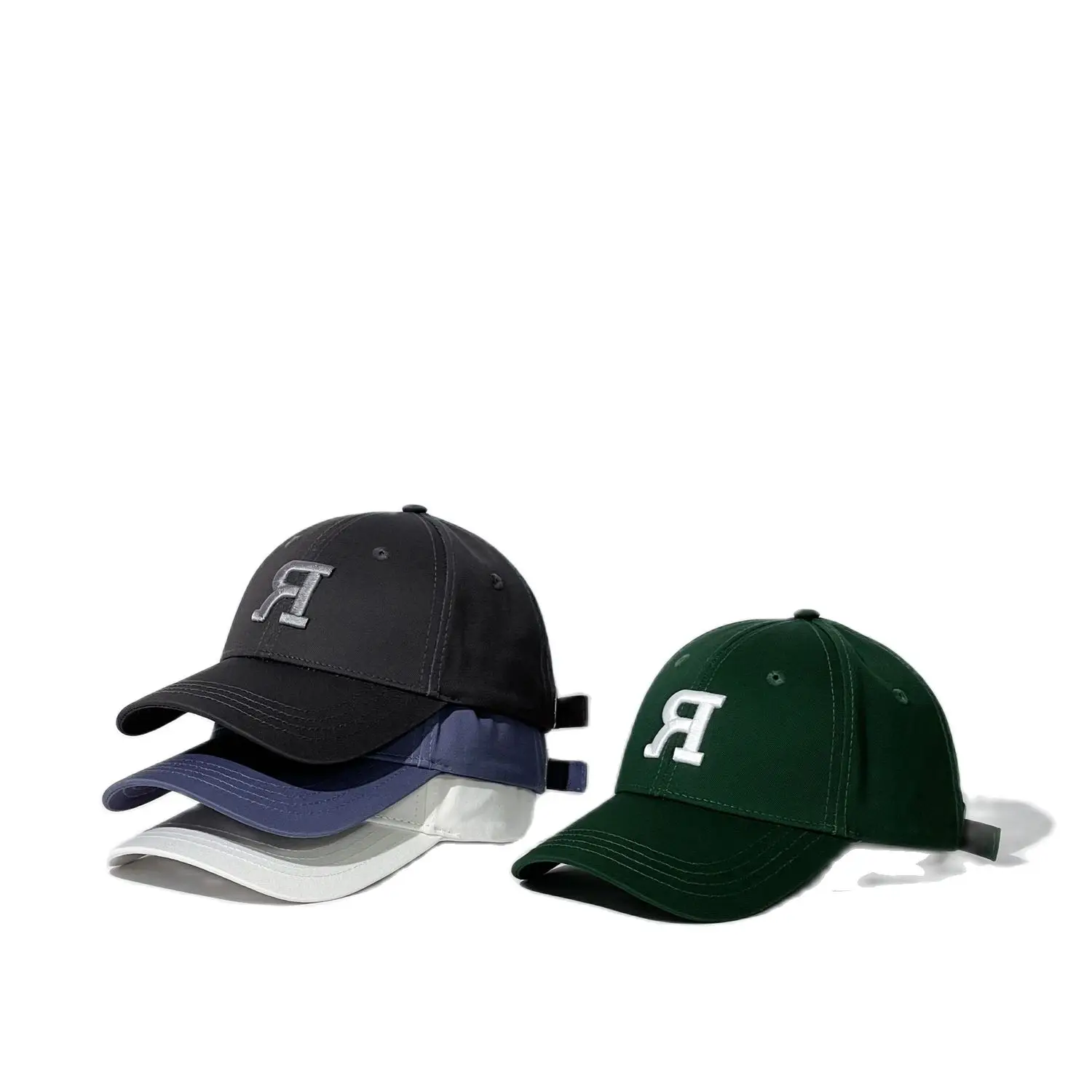 

Baseball cap hard top Korean version of the face small peaked cap women's letter embroidery adjustable hat men's sun protection