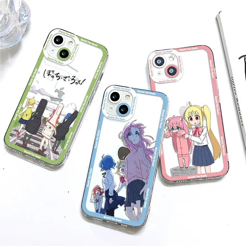 

Bocchi the Rock Anime Phone Case For iPhone 14 13 12 11 Pro Max Mini X XR XSMAX SE20 8 7 6 6S Plus Transparent TPU Cover