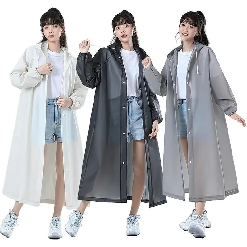 Thickened Waterproof Rain Coat Women Men Black Camping Waterproof Rainwear Suit