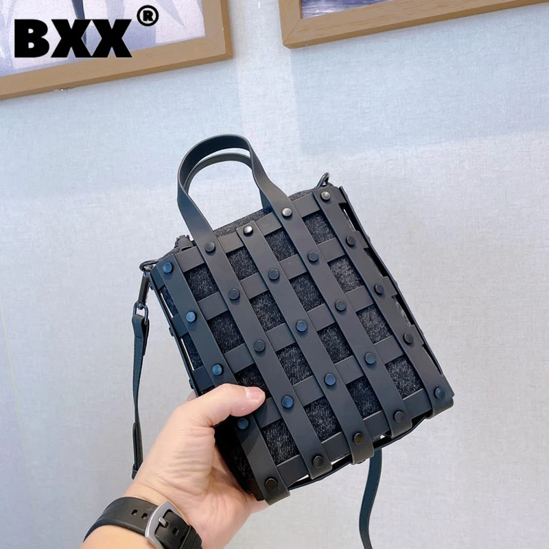 

[BXX] джинсовая сумка через плечо для женщин 2023 Новая модная женская дизайнерская Портативная сумка повседневные Простые сумки 8AB1019