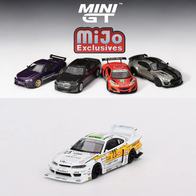

**Pre-order** MINI GT Mijo Exclusives 1:64 Shelby GT500 / Nissan Skyline R34 / Acura NSX GT3 / Nissan S15 / Alpina B7 Model Car