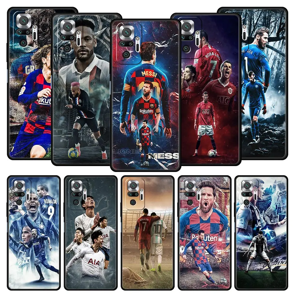 

Football star player Phone Case For Xiaomi Redmi Note 10 11 9 8 Pro 10S 9S 7 8T 9T 9A 8A 9C K40 Gaming 11T 5G Soft Back Cover