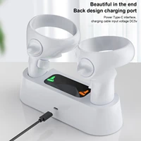 white usb charging base dock holder for oculus quest2 vr touch controllers quick charger station stand for quest 2 vr accessory