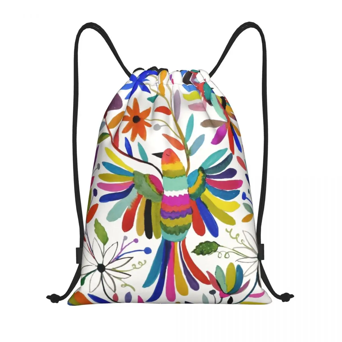 Мексиканский рюкзак Otomi на шнурке с птицами для мужчин и женщин спортивный