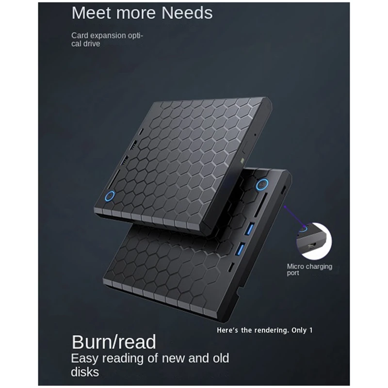 USB 3.0 Type C внешний CD DVD RW привод 8 Мб запись черный Портативный записывающий диск