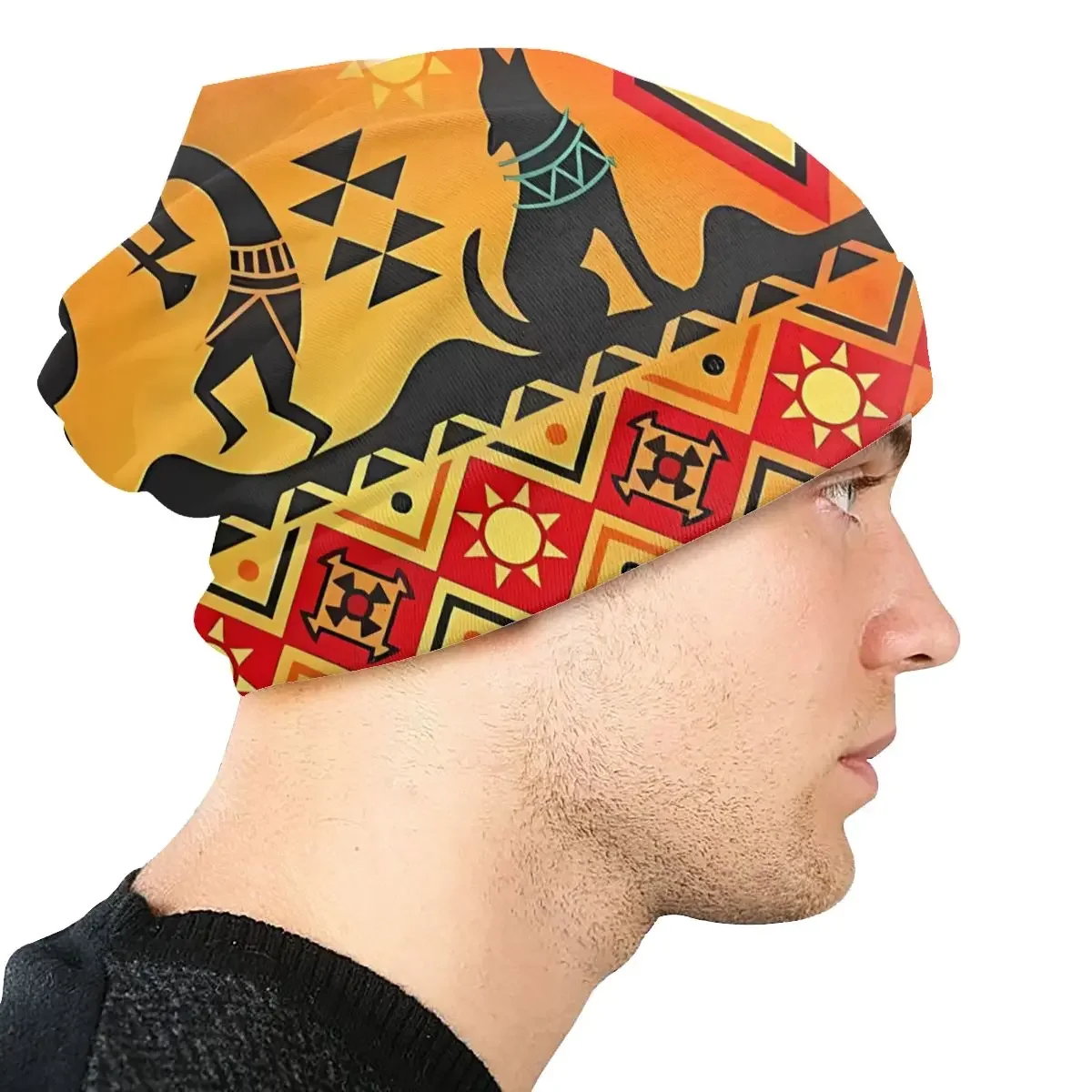 Шапочка шапки Kokopelli Hopi мужские женские тонкие шапочки шапка теплая на осень и