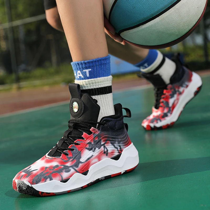 Hot Sale Fashion Luminous Basketball Shoes for Men Women Platform Bounce Basketball Sneakers Teenthager Non-slip Sports Shoes