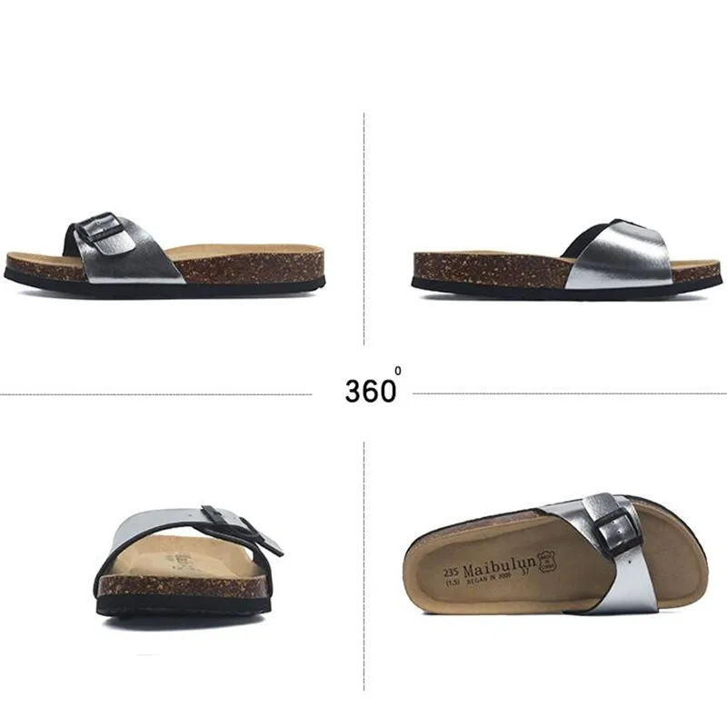 Summer Style Shoes Mens Orthotic Sandals Cork Slippers Slip-on Casual Classics Flip Flop Size 35-45 Shoes black brown white pink images - 6