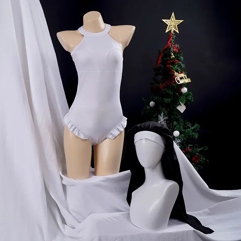 Аниме Косплей монахиня Сексуальная Униформа США черное платье Хэллоуин