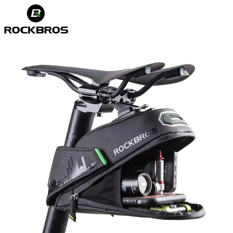 

ROCKBROS Rainproof Bicycle Bag Shockproof Bike Saddle Bag For Refletive Rear Large Capatity Seatpost MTB Bike Bag Accessories